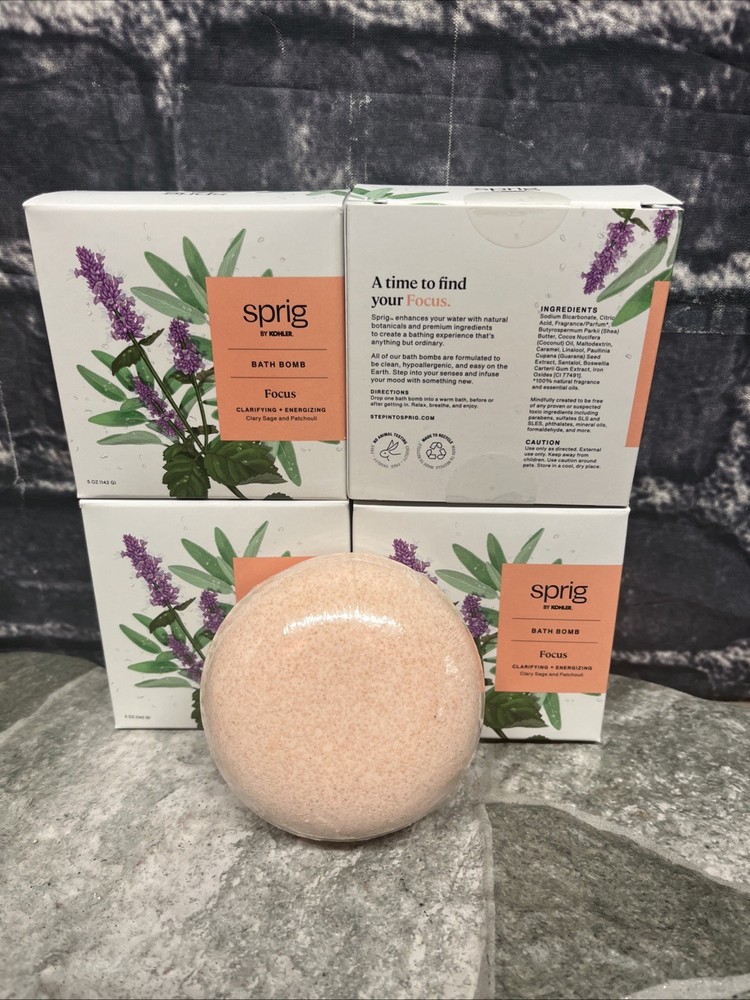 Sprig Focus Bath Bomb (Clary Sage + Patchouli)