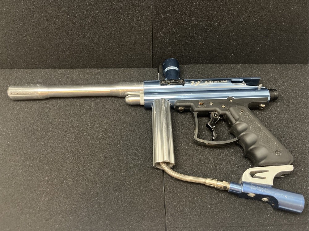 ViewLoader Orion VL Paintball Gun Blue & Chrome 16"L Two Finger Trigger Untested