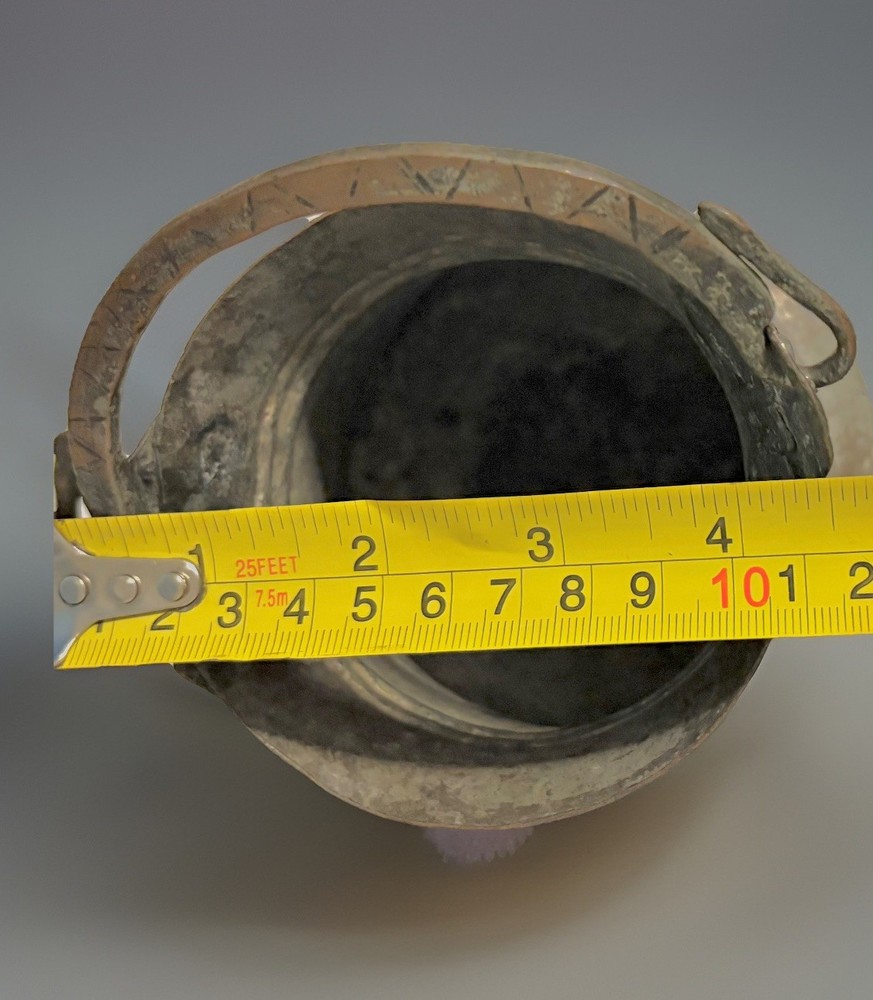 Antique Middle Eastern Copper Cauldron Bucket