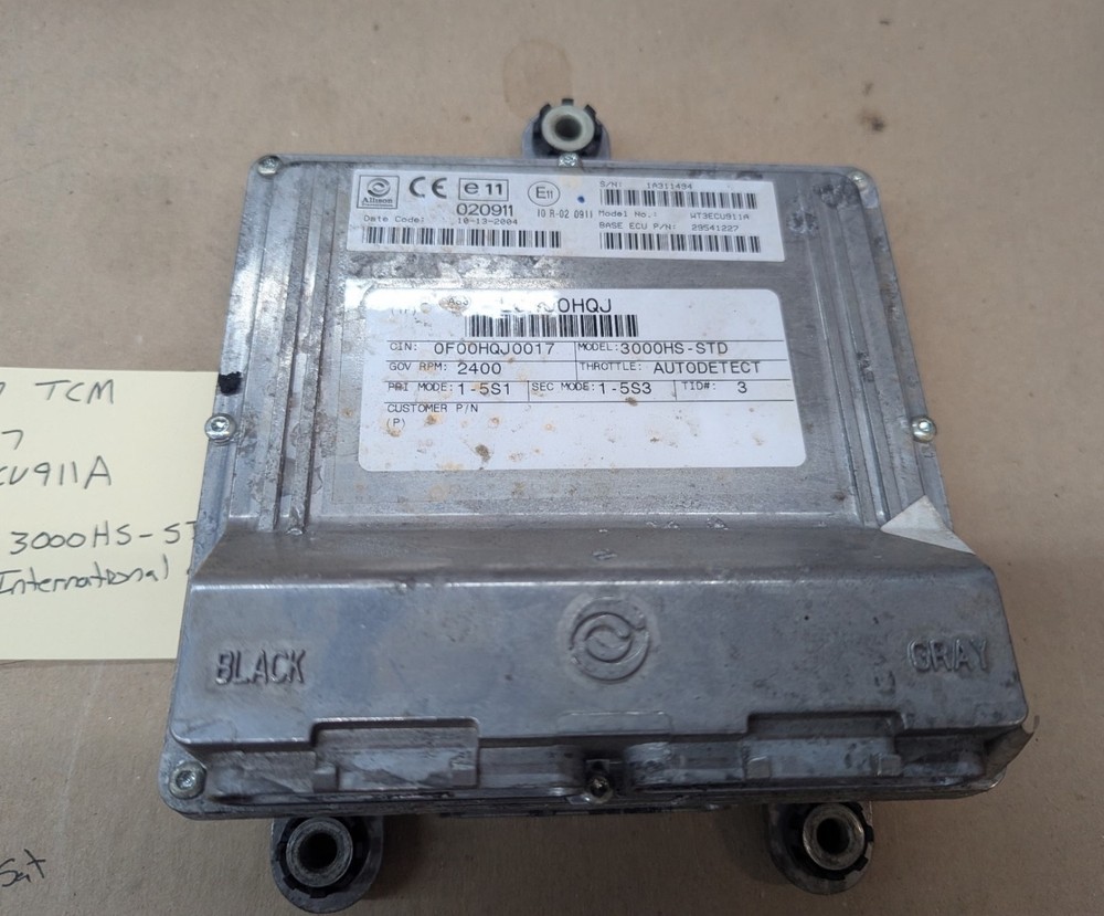 Allison 29541227 TCM Transmission Control Module WT3ECU911A 3000HS-STD