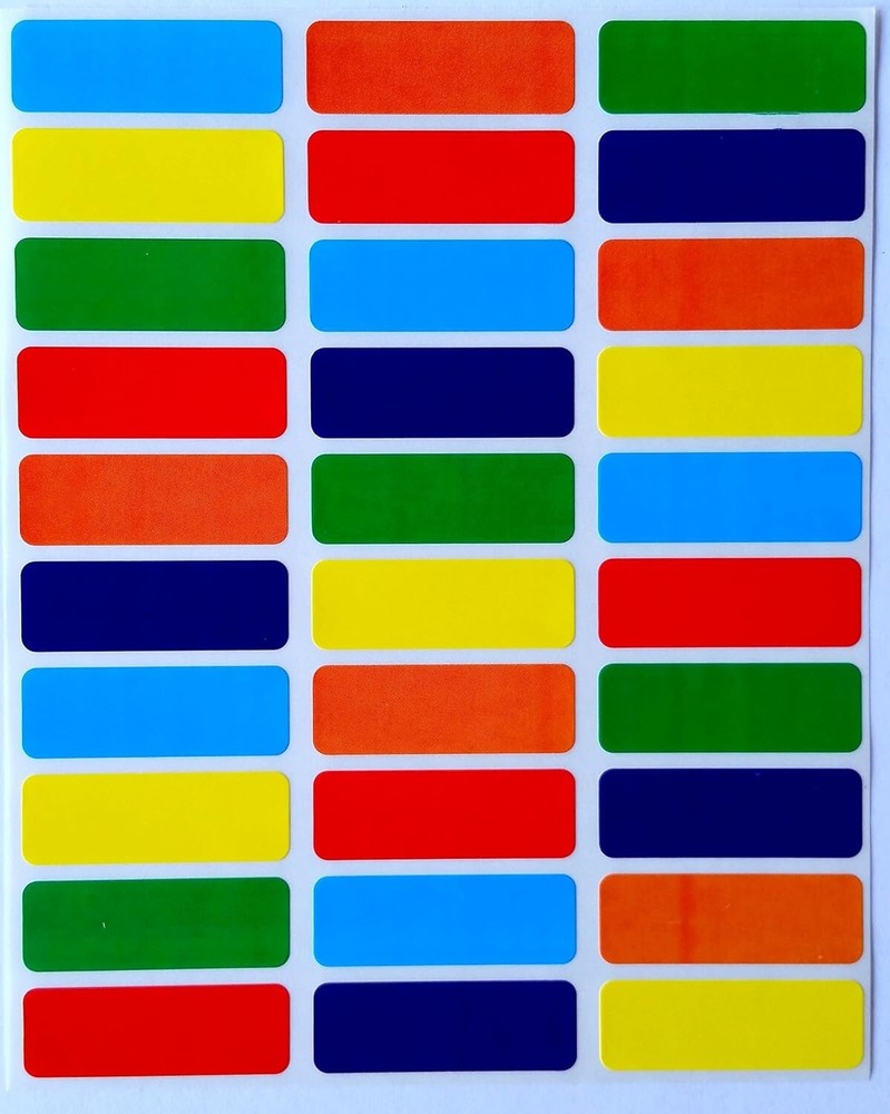 1660 Rectangular Paper Labels 1" x 0.375 Adhesive for Organization Coding Sti...
