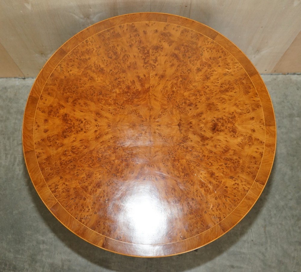 FULLY RESTORED EXTRA LARGE BURR WALNUT BOOK TABLE WITH TWIN CUPBOARDS WITH KEY