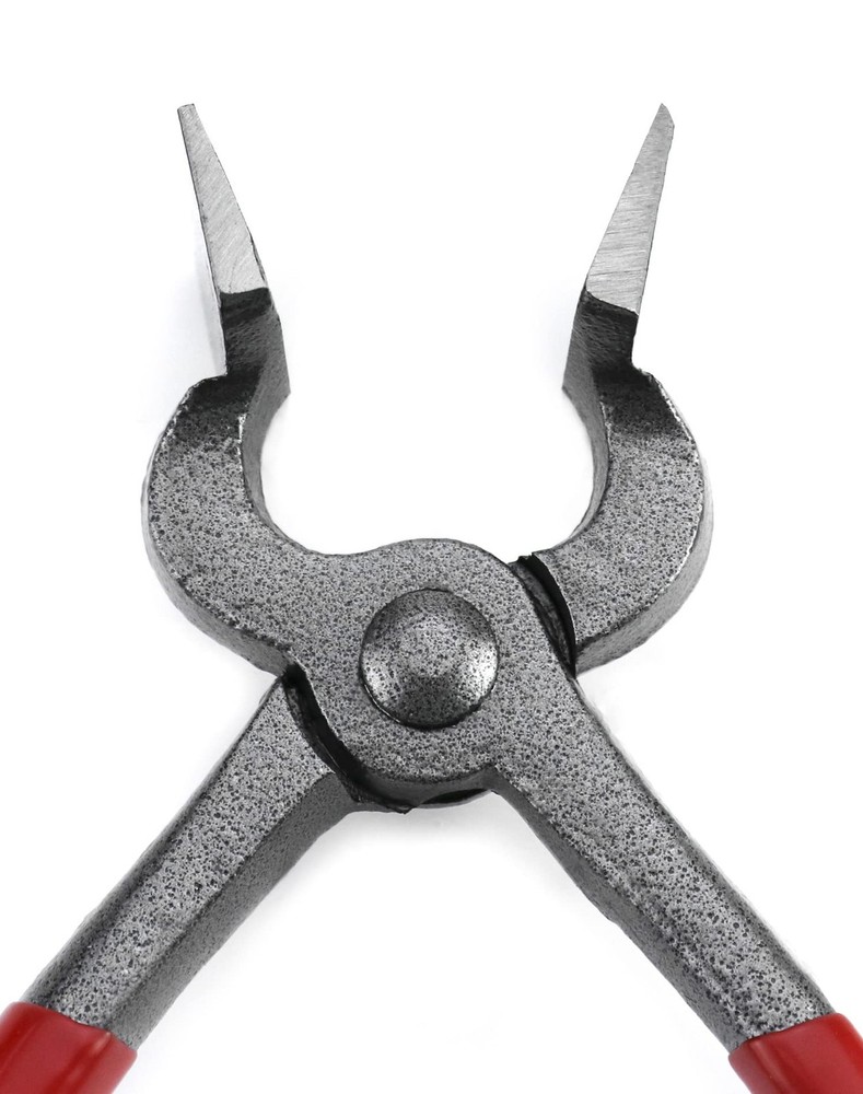 QWORK Flat Pliers Leather Press Pliers, Edge Adjustment Red