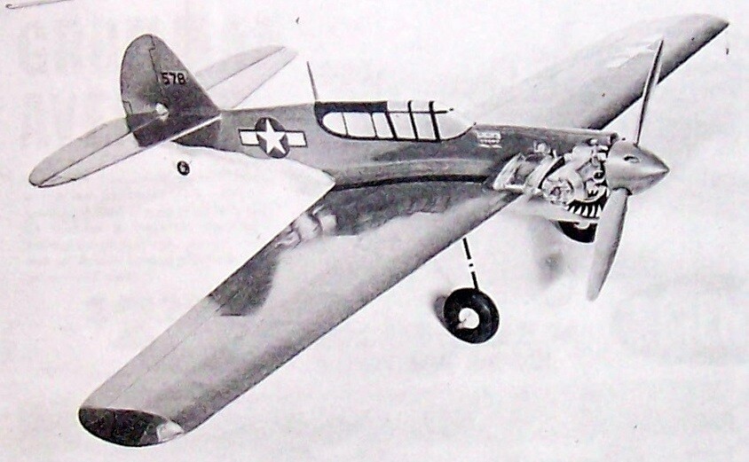 P-40 PLANS + CONSTRUCTION ARTICLE to Build 43" Profile UC Stunt Model Airplane