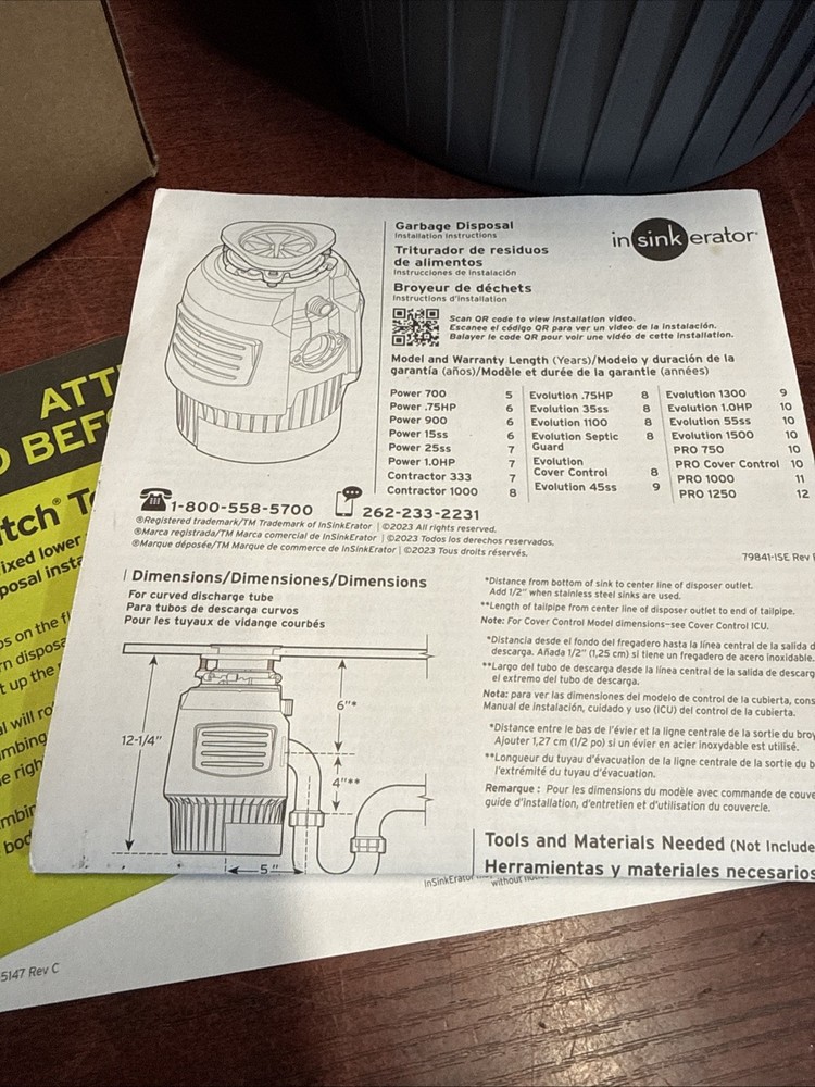 InSinkErator Evolution 0.75HP Garbage Disposal System - 80021-ISE