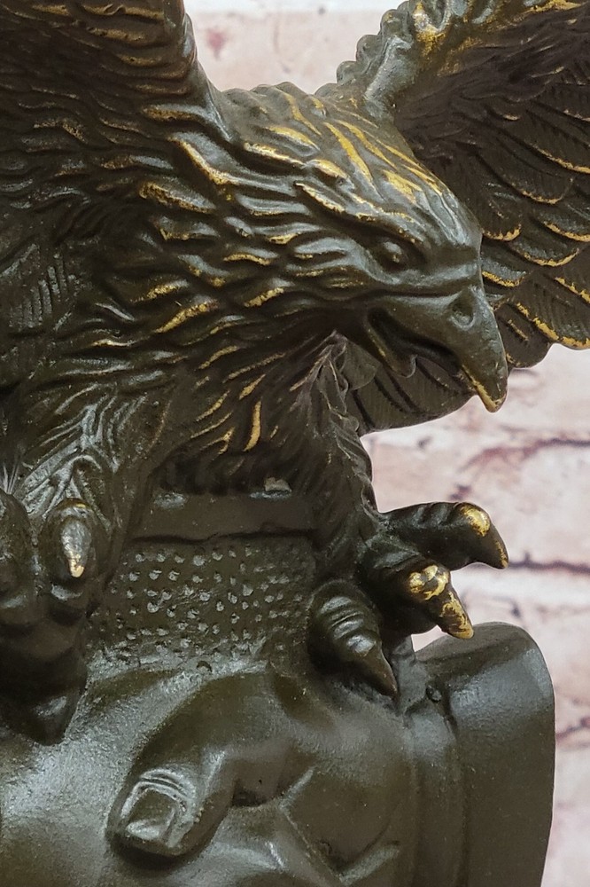 Bronze Unity Eagle Sculpture Limited Edition Handshake Symbol Home Office