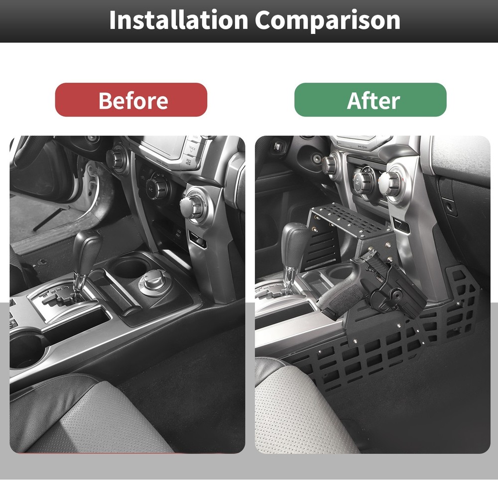 Fits For 4runner 2010+ Center Console MOLLE PANEL Bracket Rack