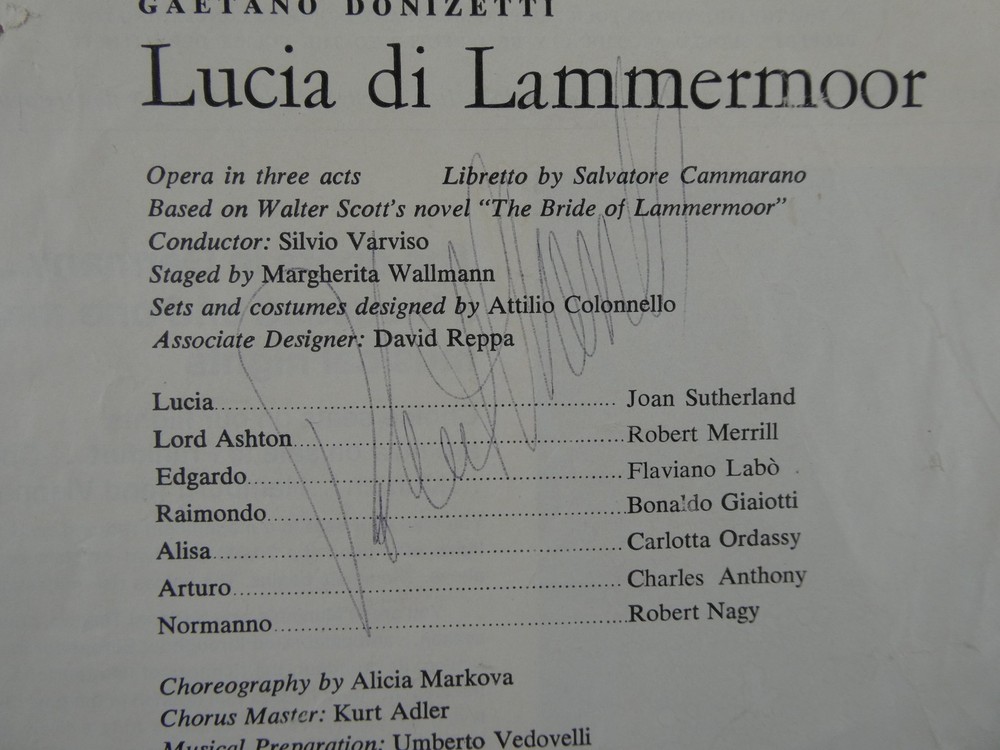 Robert Merrill Signed Metropolitan Opera Magazine Page Autographed