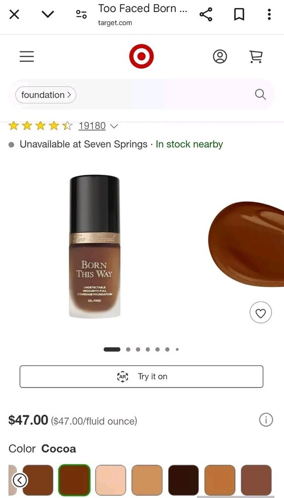 Too Faced Born This Way Undetectable Coverage Cocoa Medium-to-full Foundation