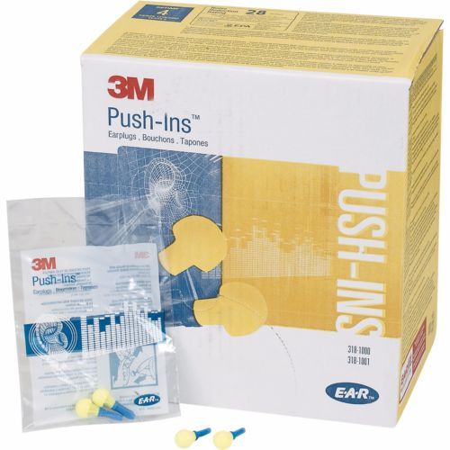 3M 318-1000 E-A-R Push-Ins Uncorded Ear Plugs 100/Box