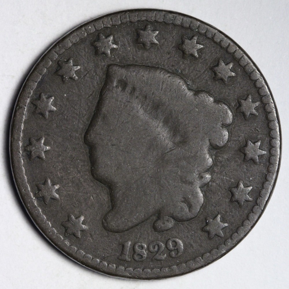 1829 Coronet Head Large Cent CHOICE GOOD E126 T