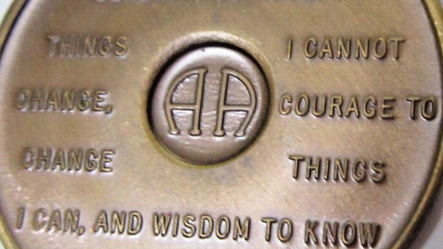 Alcoholics Anonymous AA backed Blank Bronze Medallion Chip Token Coin Sober
