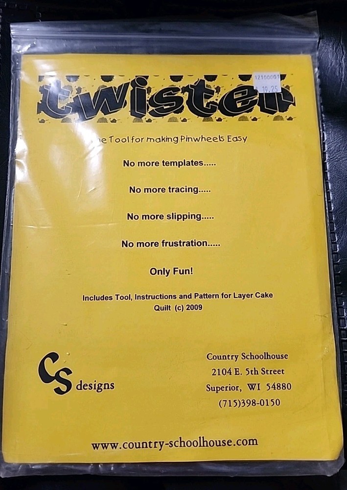 TWISTER TOOL & Lil' Twister includes instructions & Pattern For Layer Cake Quilt