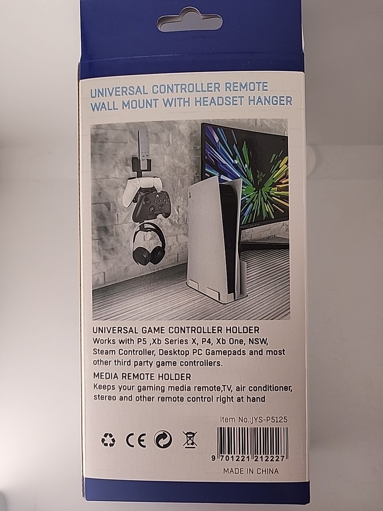 JYS Universal Controller Remote Wall Mount Headset Hanger PS/ Xbox controller
