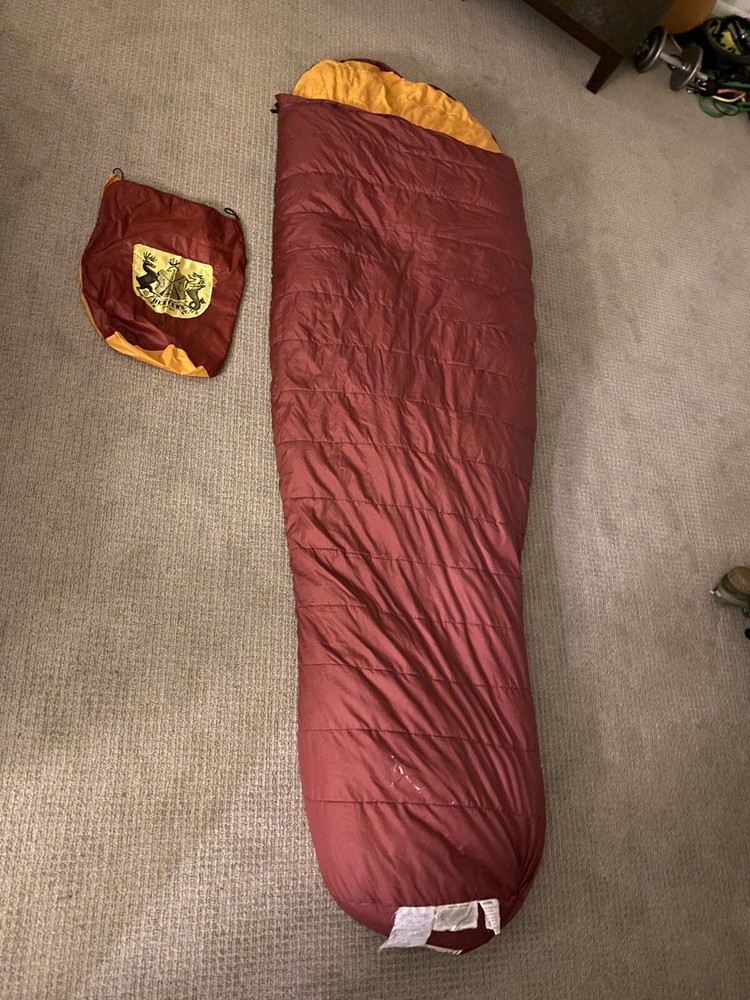Vintage Herter’s Down Mummy Camping Sleeping Bag W/ Storage Bag