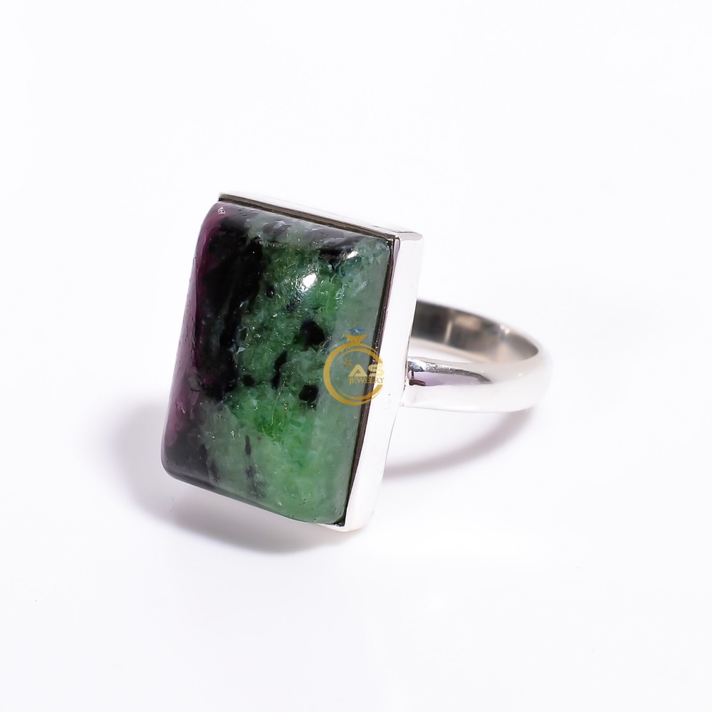 Natural Ruby Zoisite Gemstone 925 Sterling Silver Handmade Statement Pendant