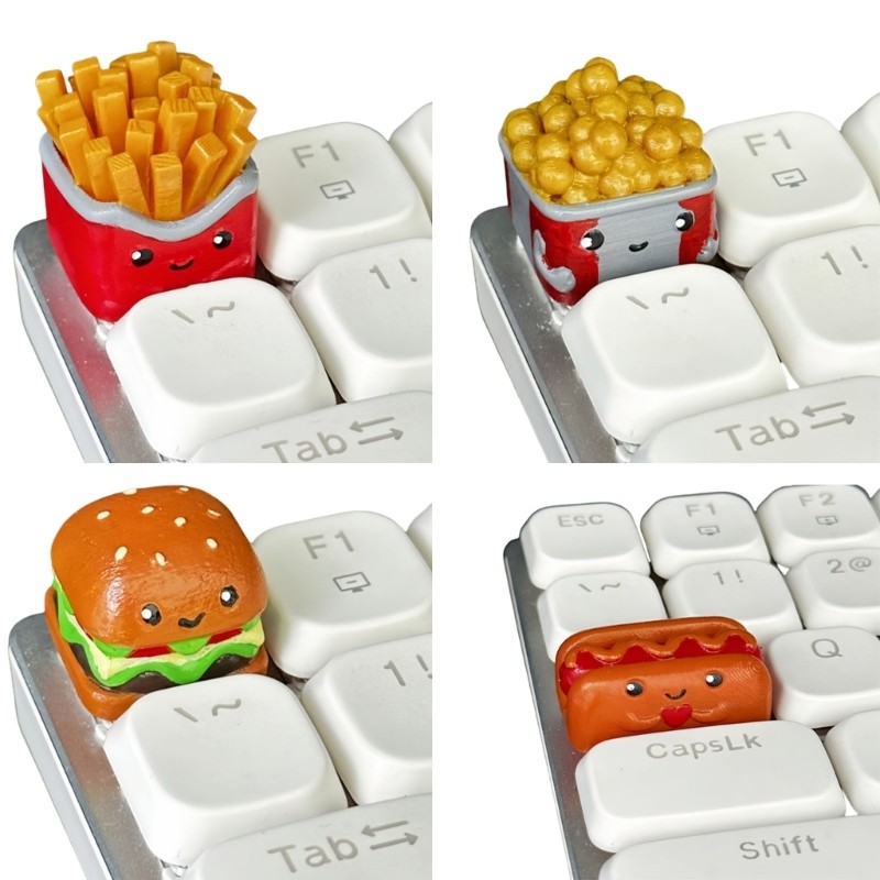 Realistic Molded Computer Keyboard Keycaps Ergonomic Shape Crossed Stem Fit