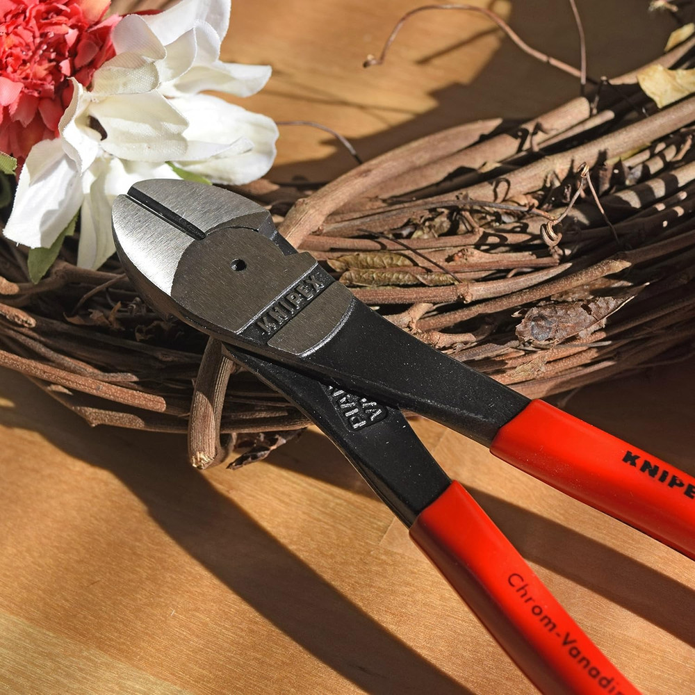 - High Leverage Diagonal Cutters, 12 Degree Angled (7421250SBA), Red, 10 Inches