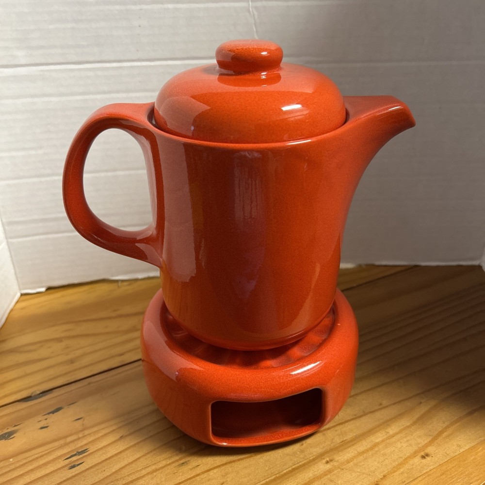 WAECHTERSBACH RED COFFEE POT with WARMING BASE