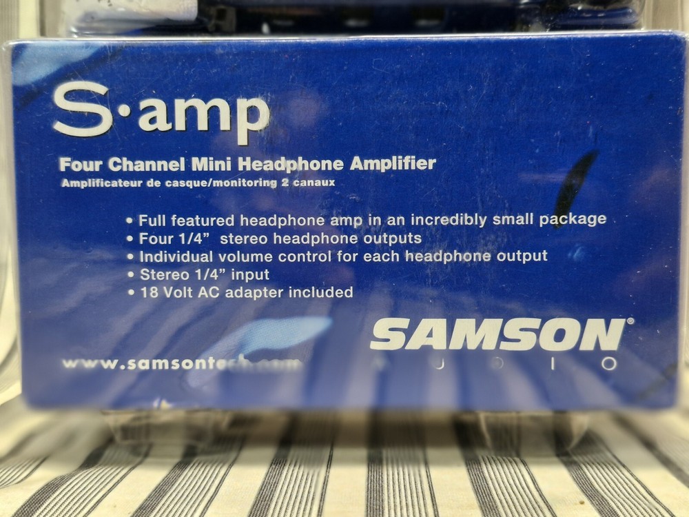 Samson S-amp Stereo Headphone Amp Amplifier 4 Four Channel