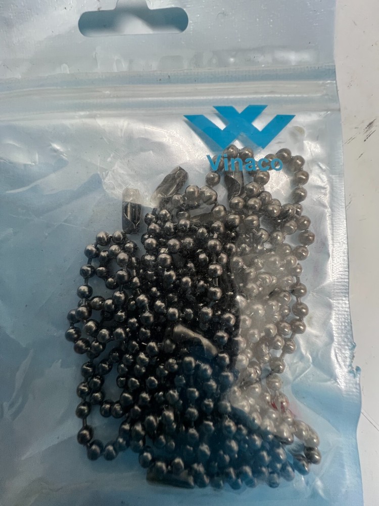 QTY 6 Vinaco Pull Chain Extension with Solid Matching Connector 36in Black