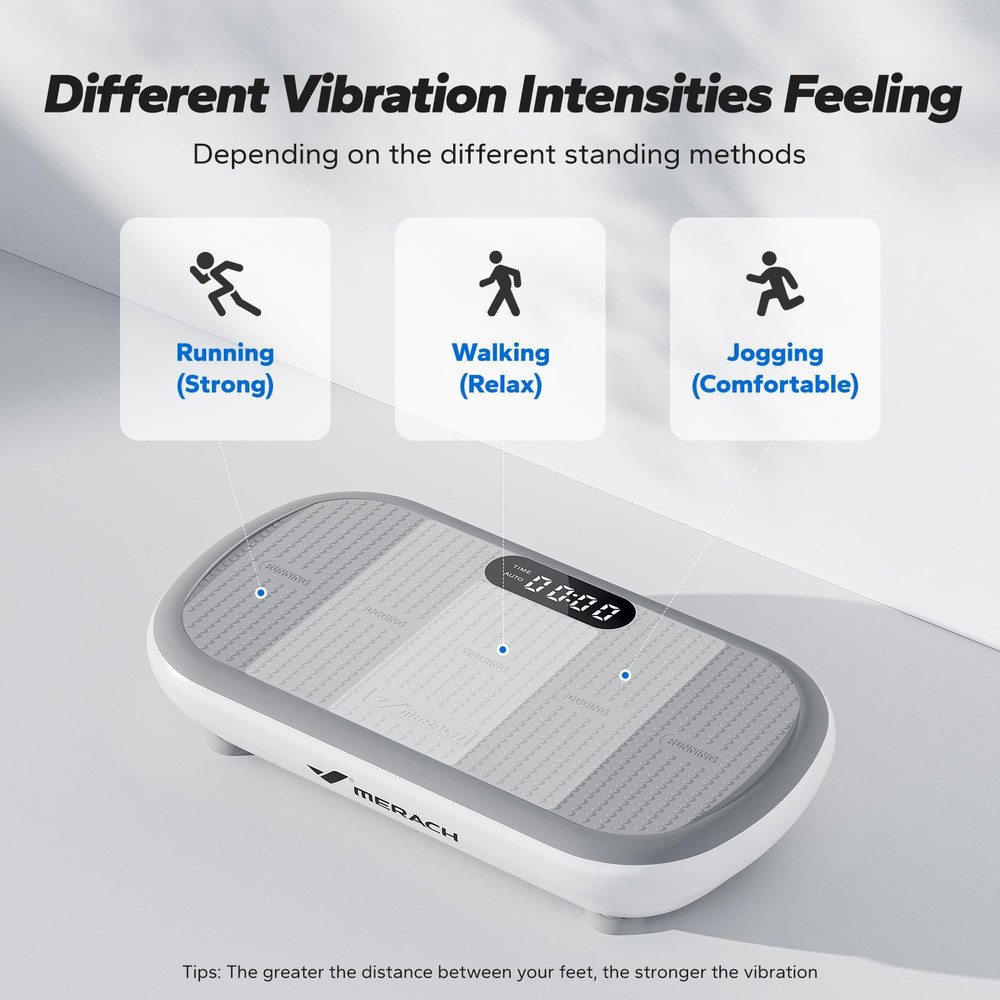 MERACH Vibration Plate Exercise Machine, 440 Lbs White