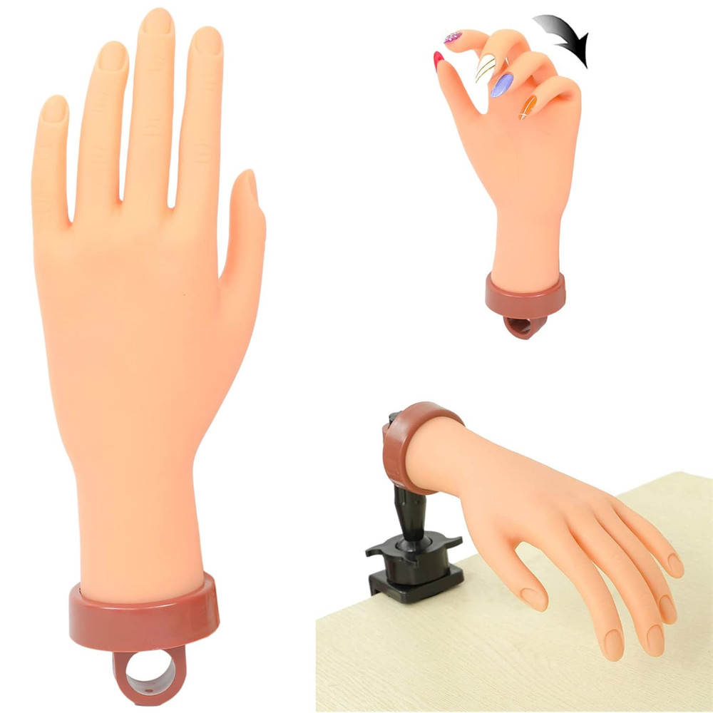 Nail Practice Hand for Acrylic Nails, Mannequin Hands for Nails Practice, Flexib