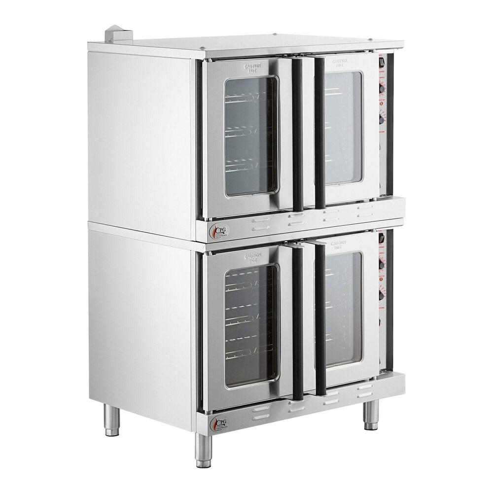 Deep Depth Double Deck Full Size Electric Convection Oven - 240V, 1 / 3 Phase