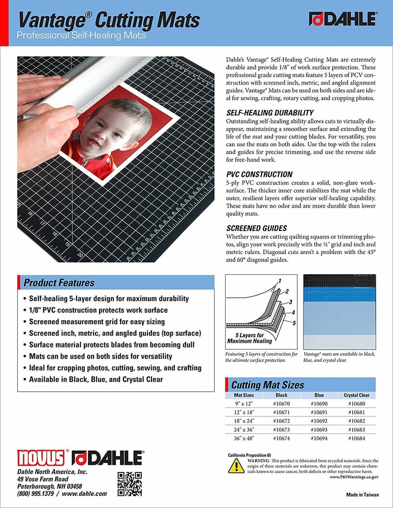 Hobbytrayz Replacement Insert-Dahle 12x9 Vantage Cutting Mat-Blue #10690
