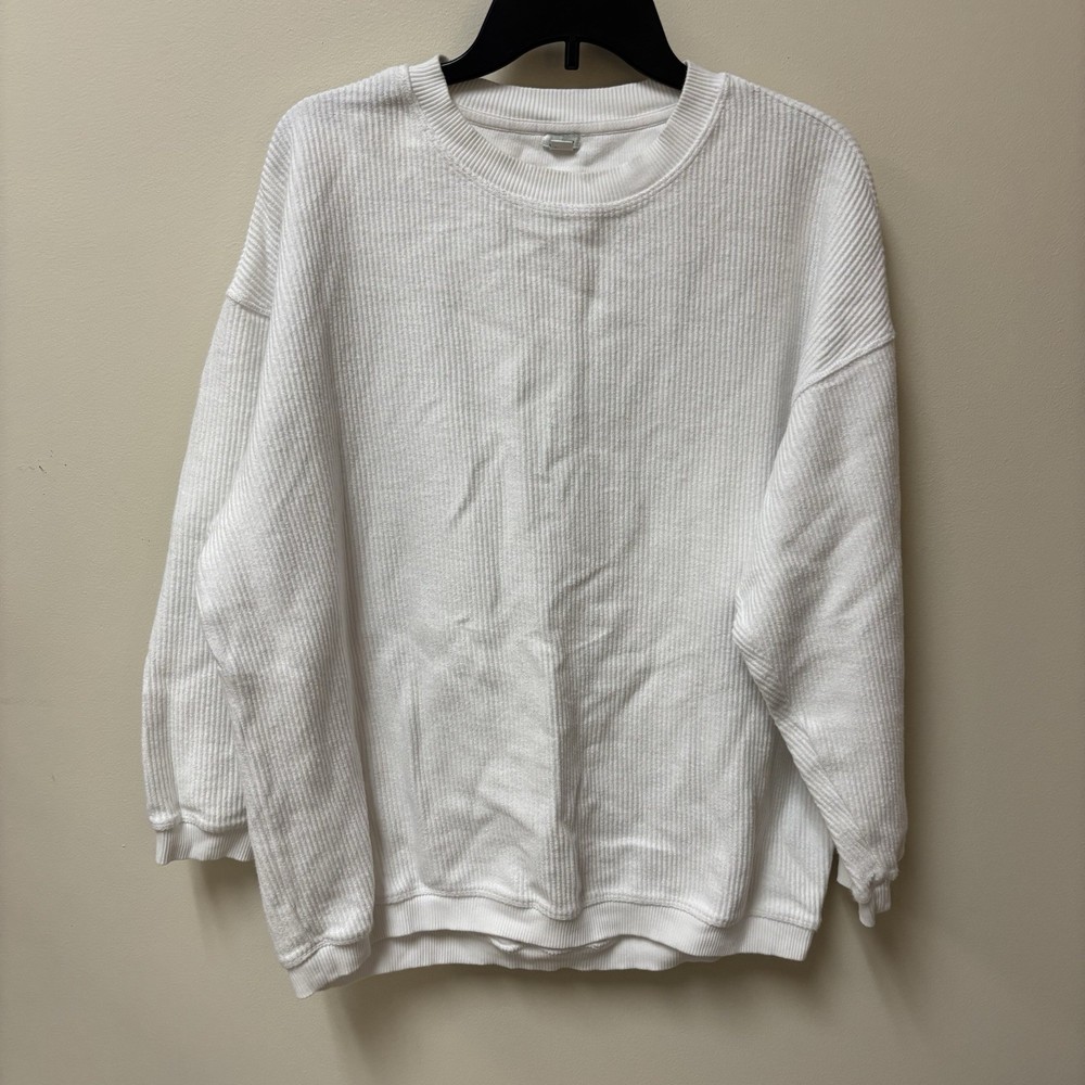 Aerie White Waffle Knit Oversized Sweater Size Small