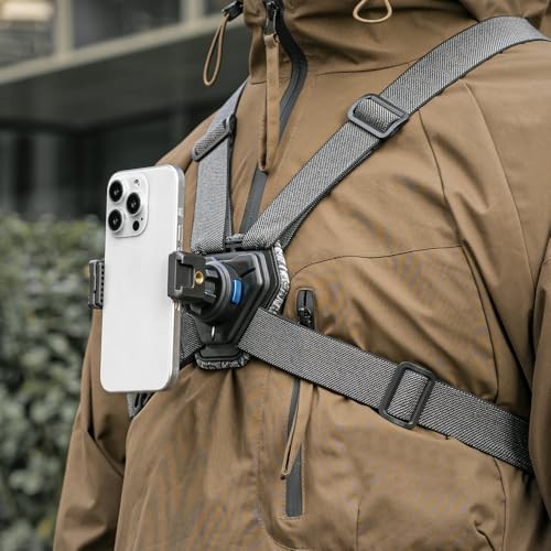 SOH Mobile Phone Chest Strap Harness Mount,Magnetic Quickly Release Adjustable