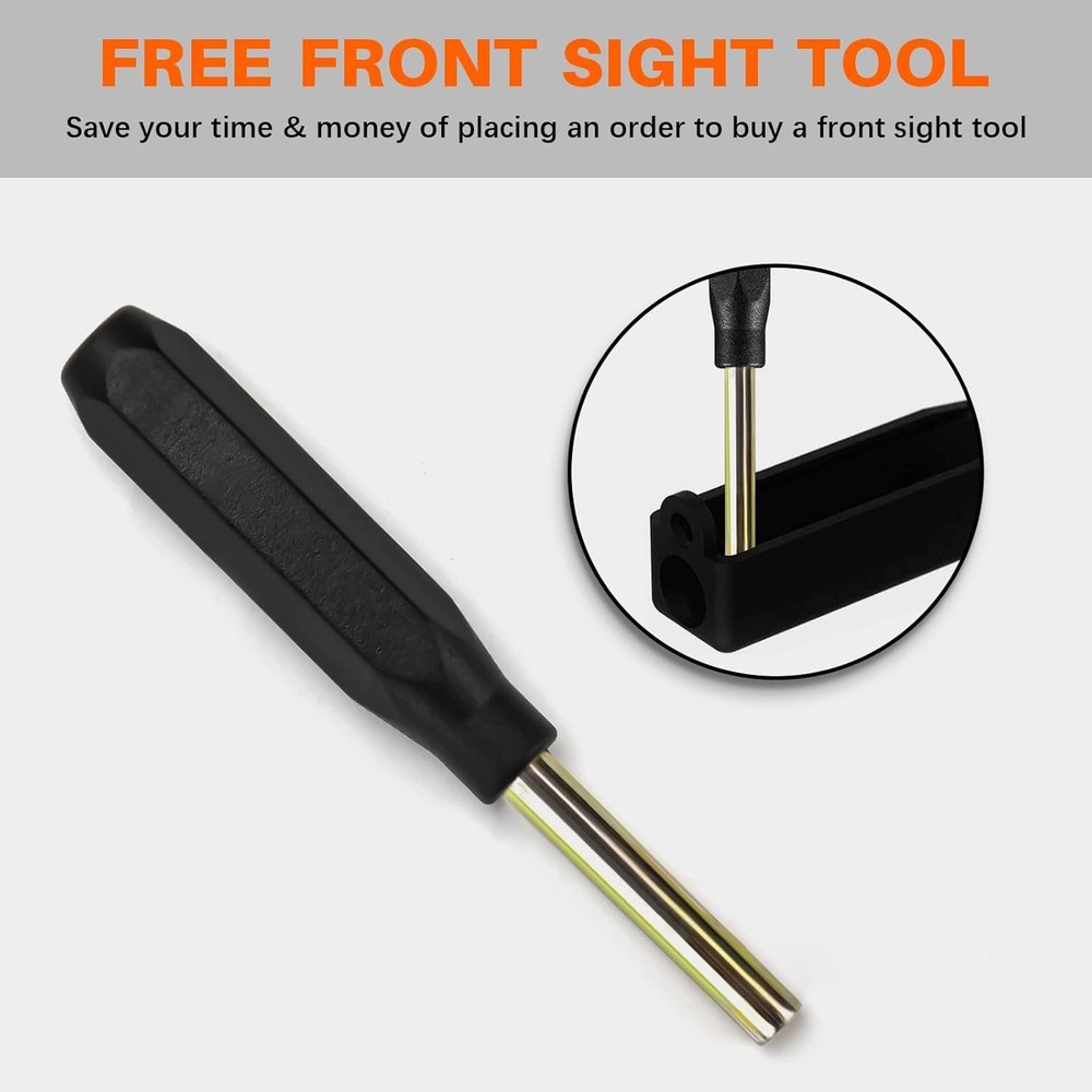 Universal Pistol Sight Pusher Tool Upgraded with Free Front Blue