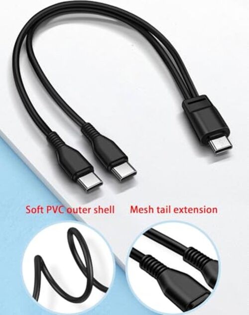 Pack Mutil USB C Cable,in1 Multiple Type C Charging,A Dual 3.3FT 2 Black