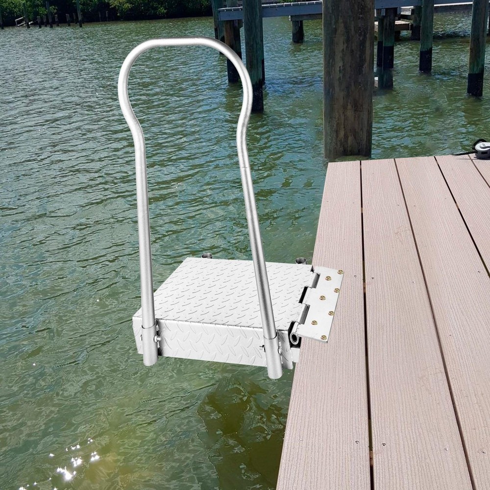 Boat Boarding Platform With Handrail, Foldable Dock Boarding Platform W/ Handle