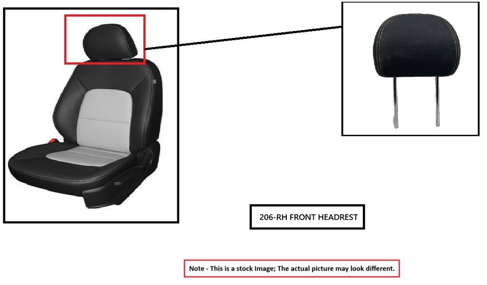 RIGHT BLK FRONT HEADREST OEM 2017 Q7 AUDI 4M0 881 902 D 38M
