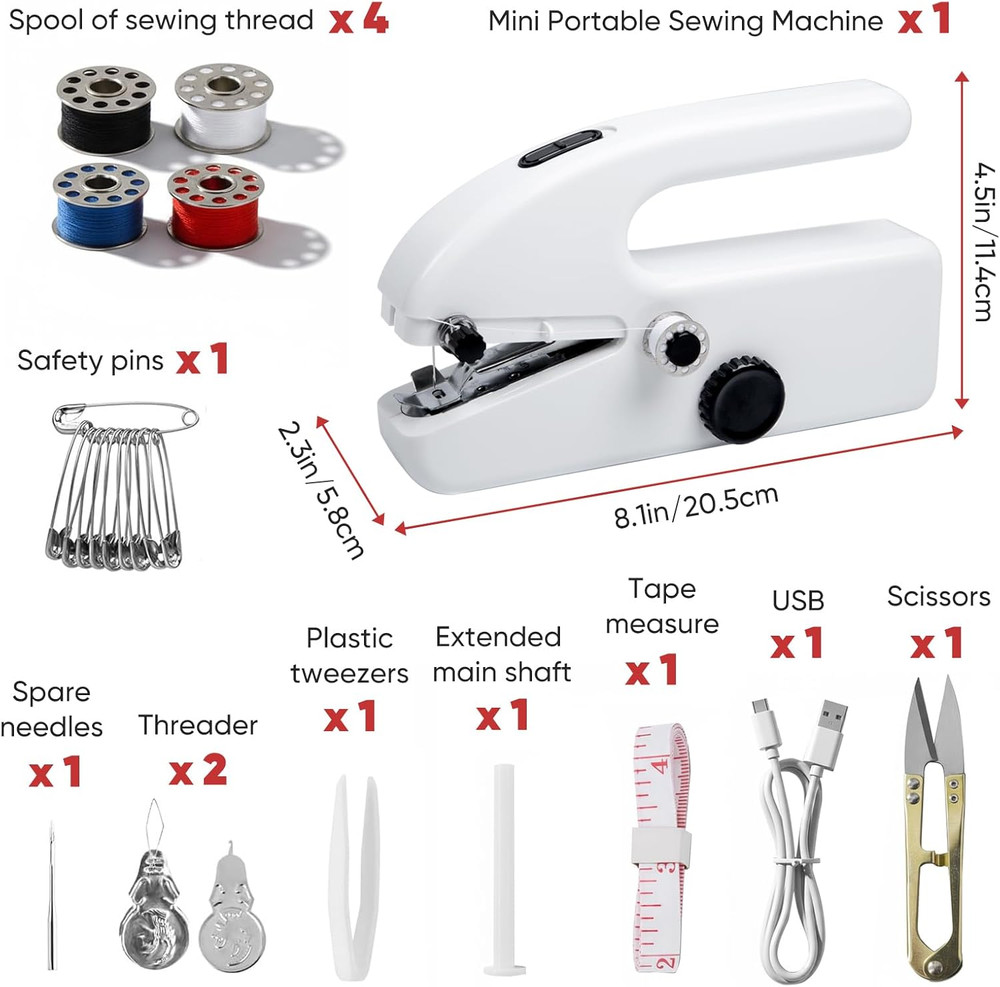 Portable Handheld Sewing Machine for Beginners – Mini Stitching Tool with 2 Spee