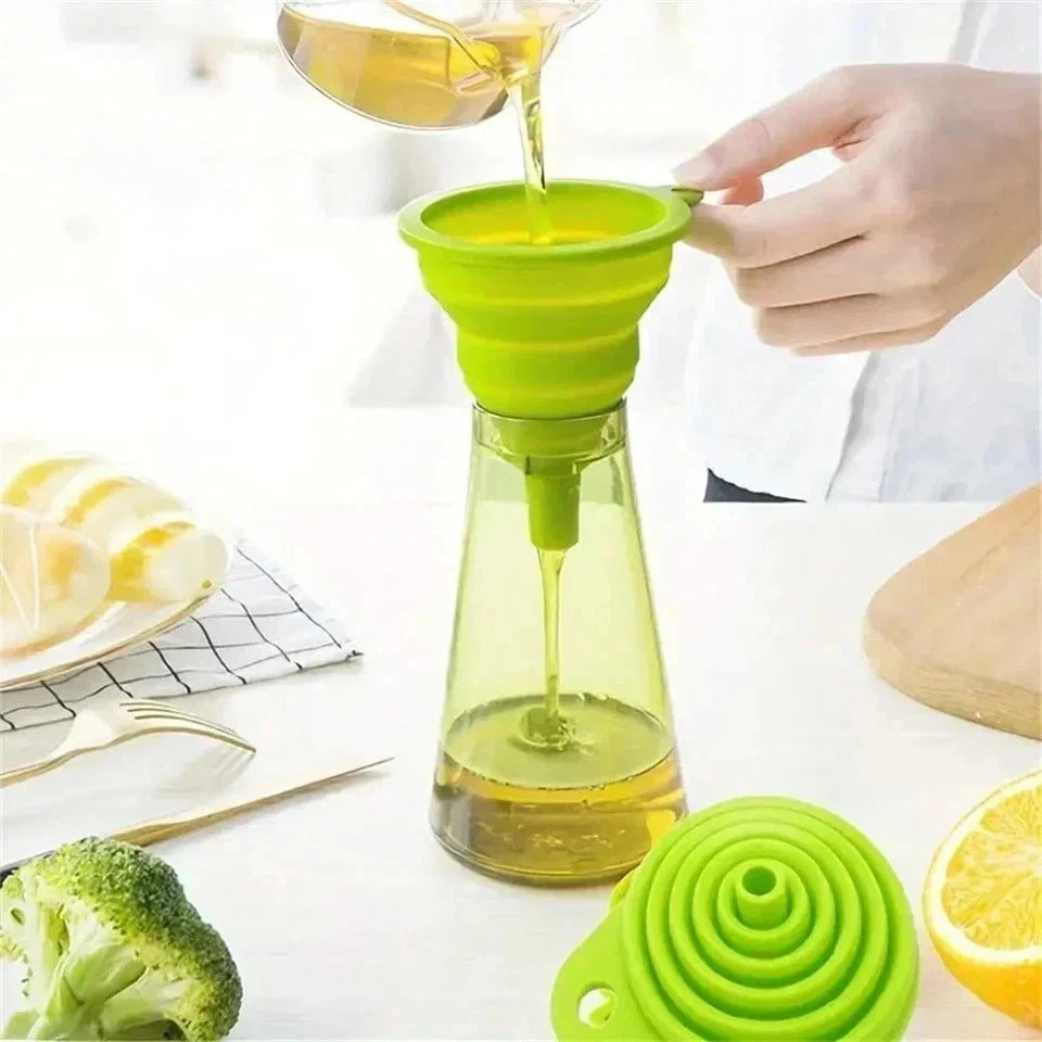 1pcs Funnels Kitchen Collapsible Set Foldable Food Graded Small Silicone Funnels