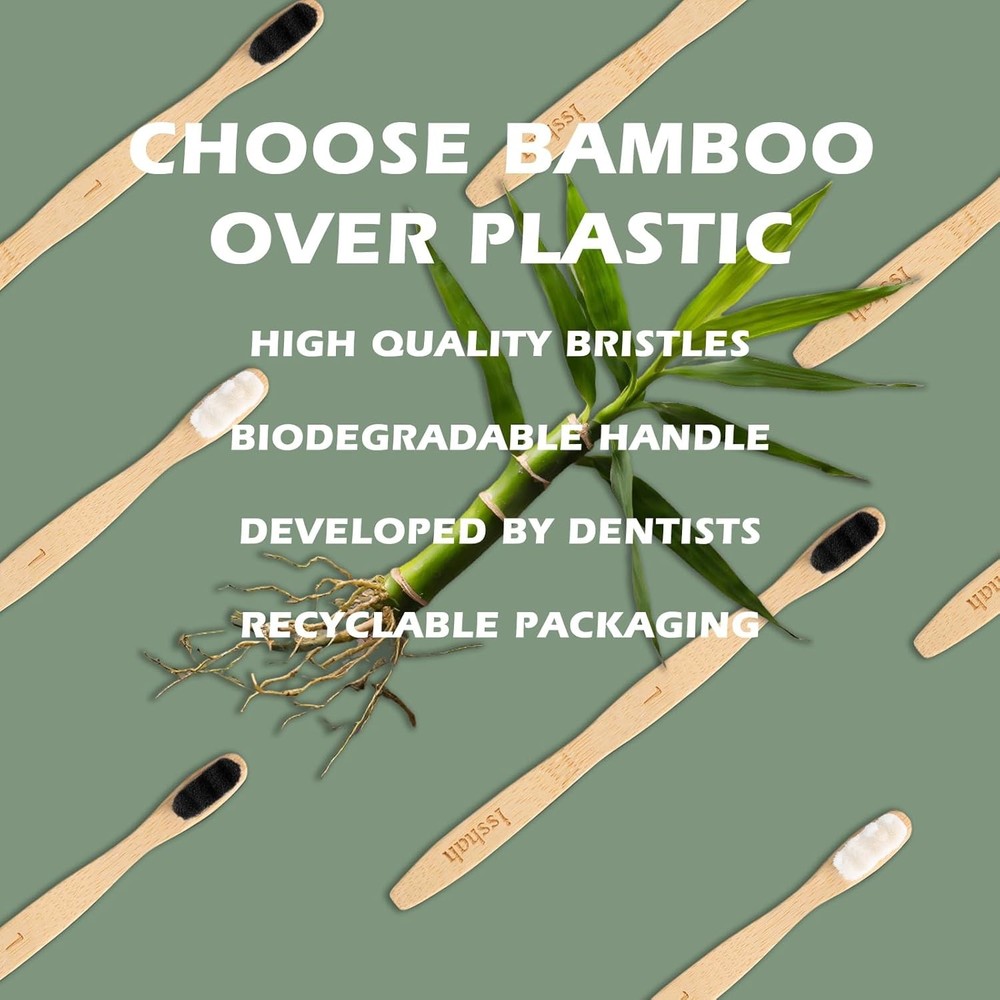 Extra Soft Bamboo Toothbrush, Micro Nano 20,000 Bristles Toothbrushes for...