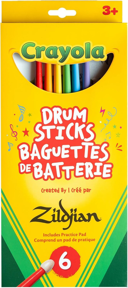 Crayola Kids Drumsticks 6 Pack with Pad
