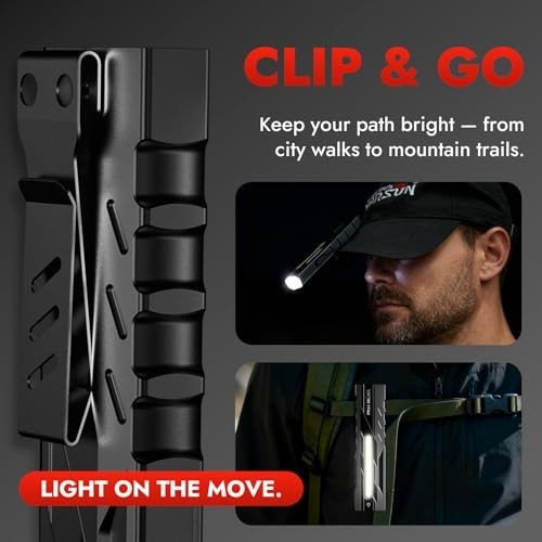 1500 Lumen Rechargeable LED Flashlight - Compact Pocket Light with Magnetic Base