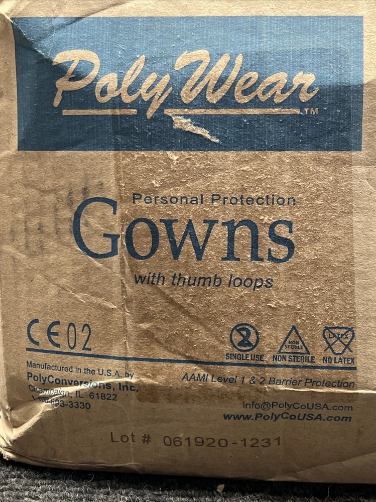 Polyco 10510 Polywear Gown ,L, Pk100
