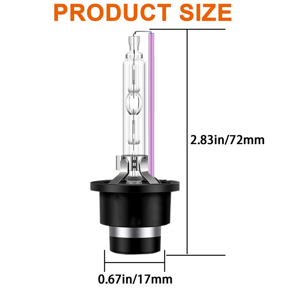 2 Pack D2S 35W 10000K HID Xenon Replacement Low/High Beam Headlight Lamp Bulbs