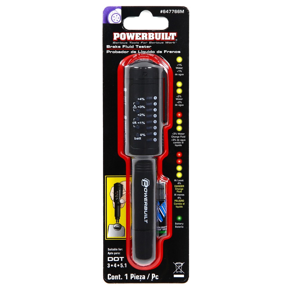 Powerbuilt Universal Brake Fluid Tester Pen with LED Indicator - 647766