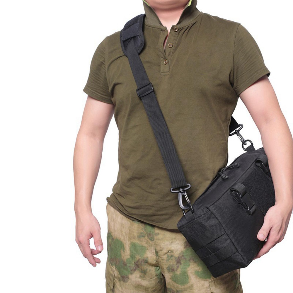 Black Adjustable Shoulder Strap Replacement with Thick Soft Pad Width 1.5in