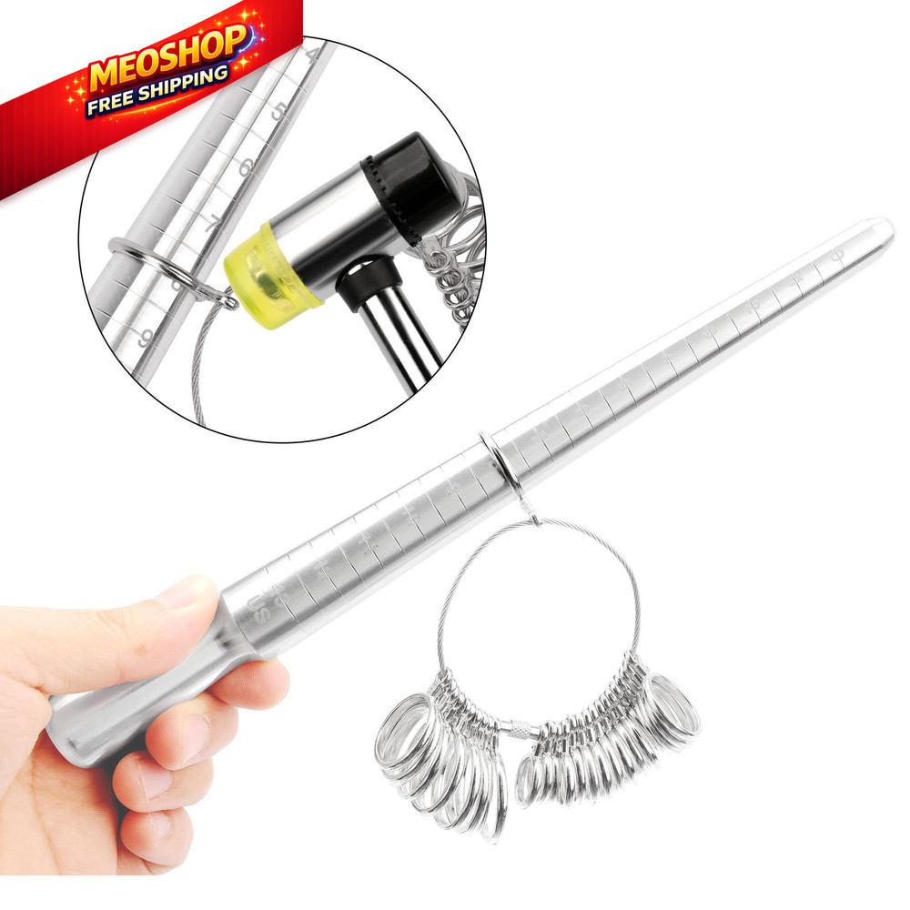 TUNQISM10 Pcs Ring Sizer Measuring Tool Set Includes Gauge, 3