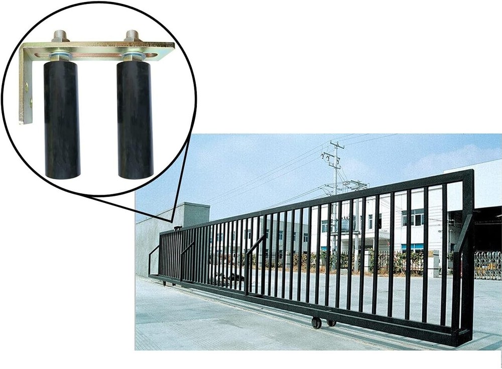 Universal 6" Heavy-Duty Slide Gate Roller with Adjustable Nylon Dual Rollers