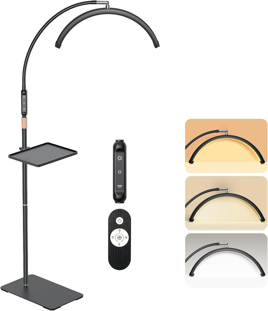 Lash Light, Half Moon Lamp with Tool Tray, LED Moon Light for Eyelash Extensions