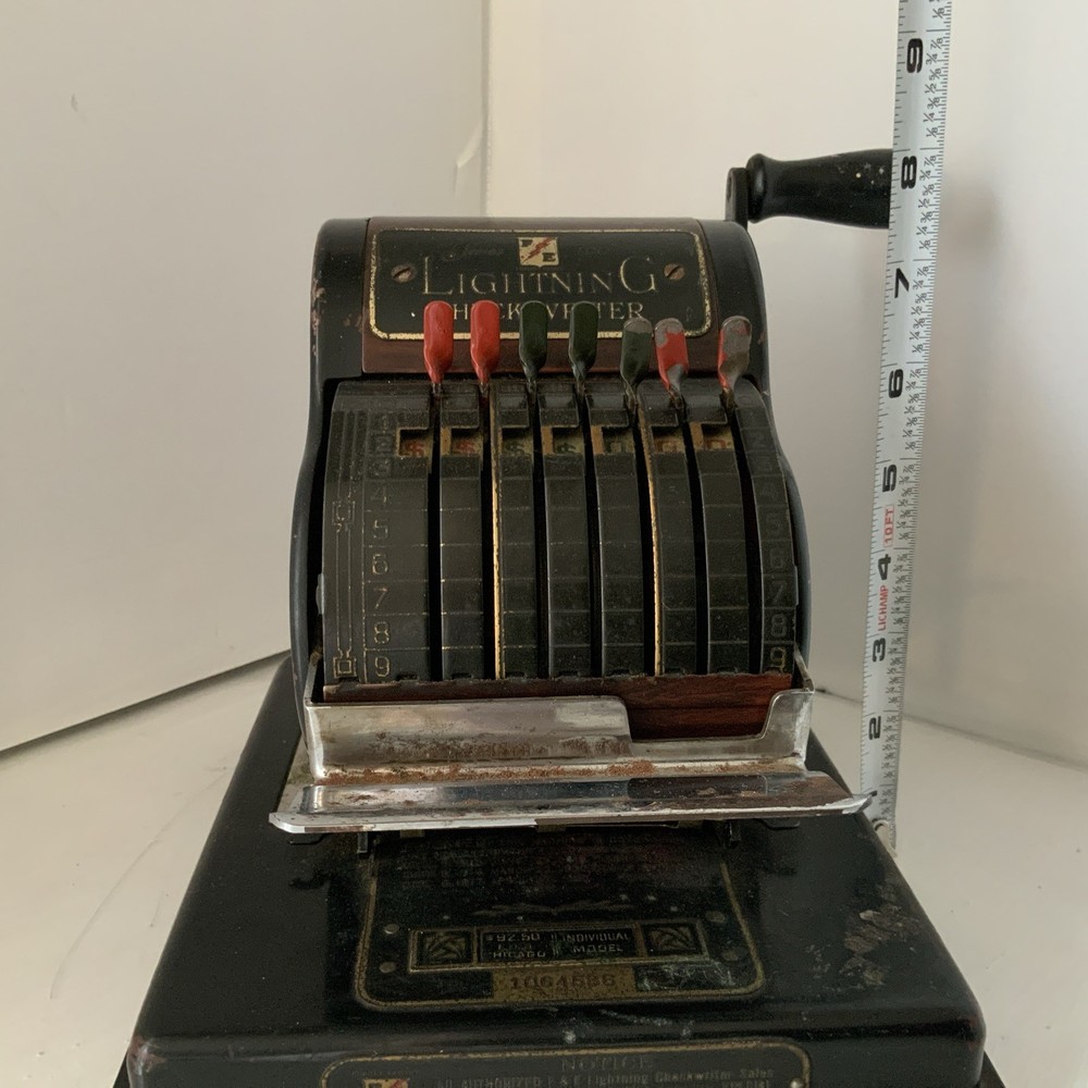 Vintage F E LIGHTNING Check Writer