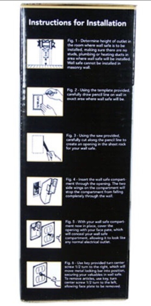 Wall Safe Electrical Outlet Socket Diversion Hidden Home Security Secret Stash