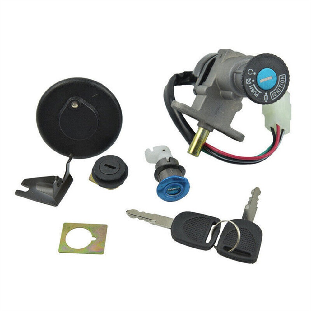 Universal Modified Motorcycle Fuel Gas Cap Ignition Switch Lock Key Set